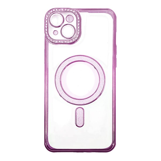 Magnetic Case with Camera Lens for Apple iPhone 15 Pink